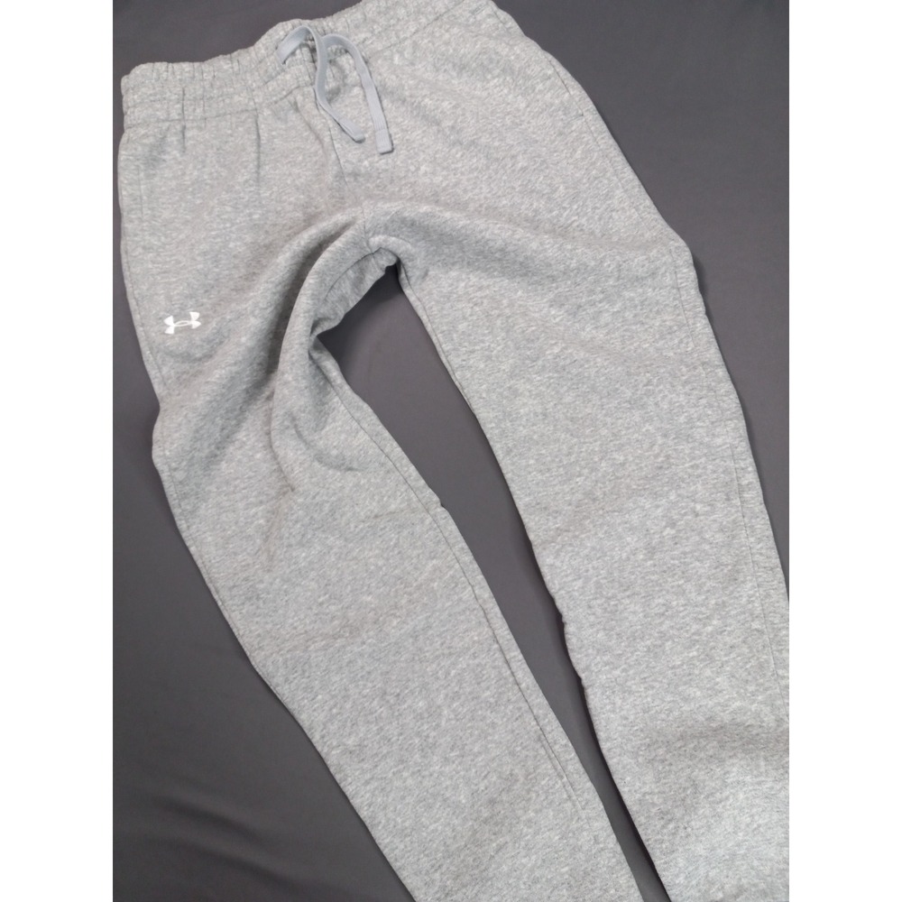Under Armour Women XS Gray Rival Fleece Joggers Sweatpants Tapered Leg Athletic
